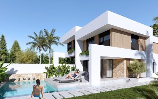 Villas jumelées modernes avec piscine privée à Las Filipinas-Orihuela Costa