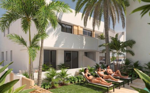 Nybygde bungalower i Pilar de la Horadada nær stranden og sentrum