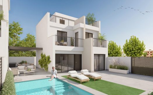Nybyggd villa med privat pool i Los Alcázares
