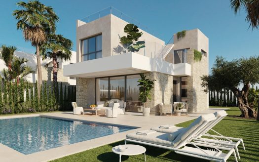 Moderna nybyggda villor med havsutsikt i Finestrat, Alicante