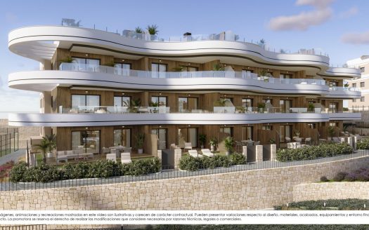 Nieuwbouwwoningen te koop in Finestrat met uitzicht op zee en voorzieningen in resortstijl
