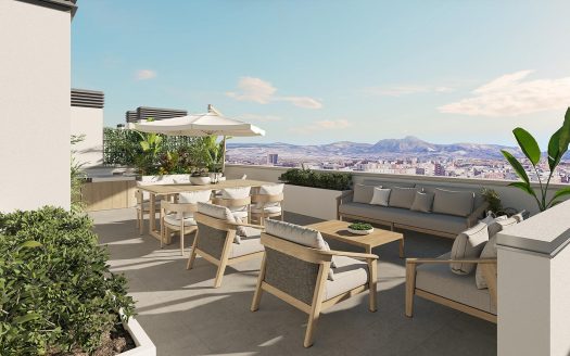 Nyt boligbyggeri i San Agustín, Alicante, med fantastisk udsigt over byen