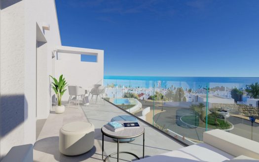 Flats and townhouses with sea views in Mojácar Playa, 600 metres from the beach