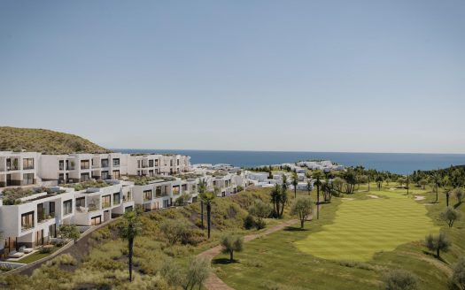Panoramic views of the Mediterranean Sea in a beachfront resort